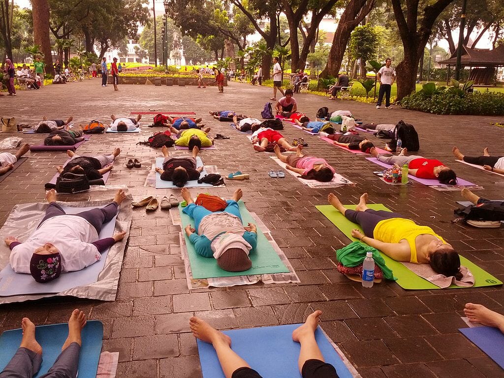 Savasana in yoga gembira community