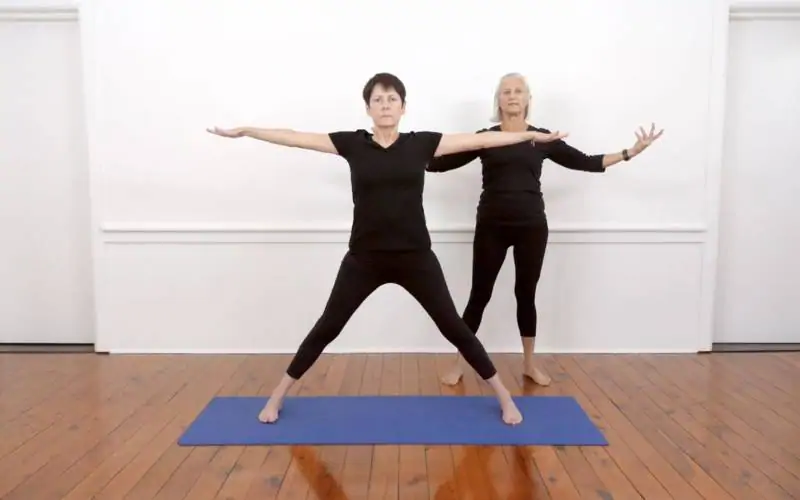 Iyengar yoga video thumbnail: Jumping the Feet Apart for Standing Poses