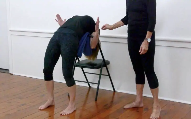 Iyengar yoga video thumbnail: Urdhva Dhanurasana (Over Chair Back – First Variation)