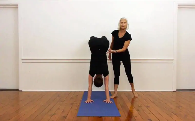 Wall Press Pelvic Tilt Handstand Prep by Bernadette Cordeau - Exercise  How-to - Skimble