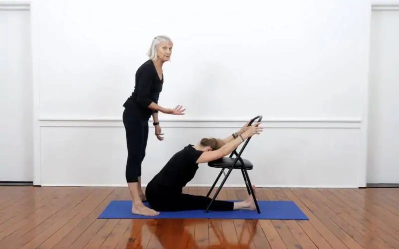 Iyengar yoga video thumbnail: Forward bend sequence for general to experienced students