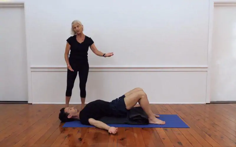 Lying Back Over Support (Step 2) pose