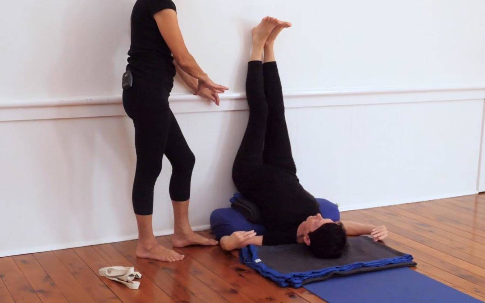 TCC West Campus - Legs Up the Wall Pose (or Viparita Karani) is a  restorative yoga posture that allows the mind and the body to relax,  relieving stress and tension. It is