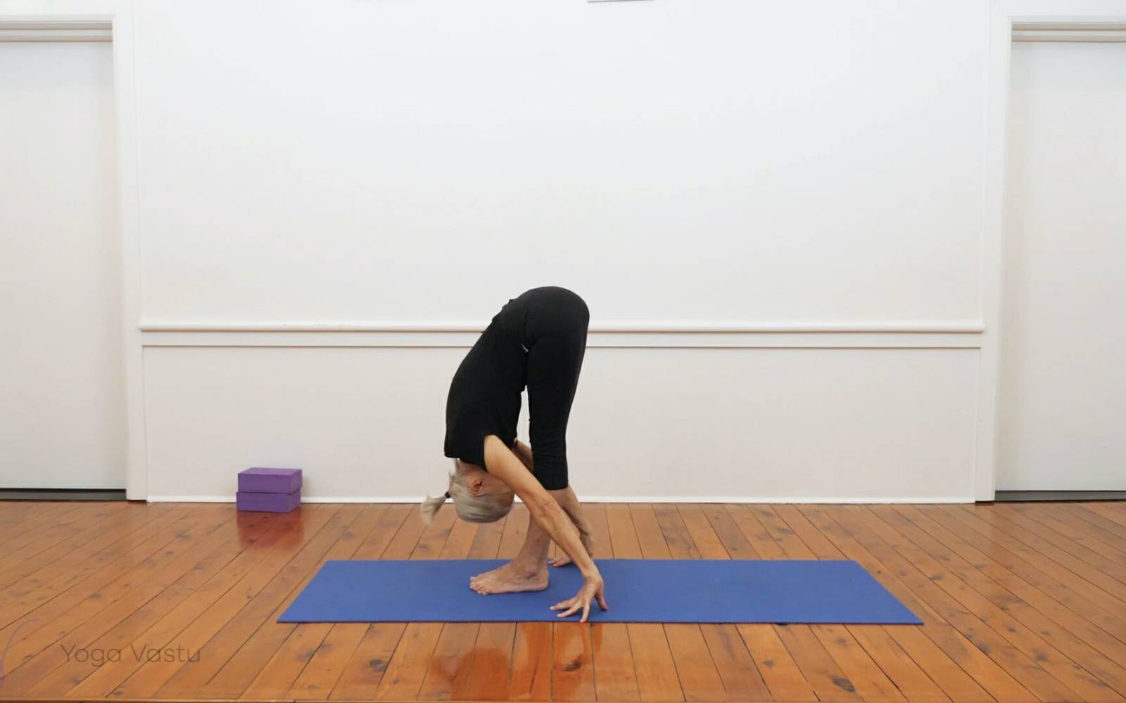 Premium Photo  Woman performing a variation of the uttanasana or