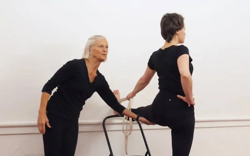 Online Iyengar yoga video thumbnail: Mini-sequence to open up through the legs and hips