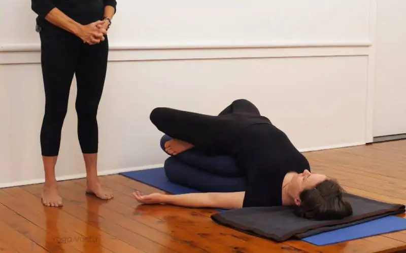 Iyengar yoga video thumbnail: Restorative and Pranayama for Advanced Students