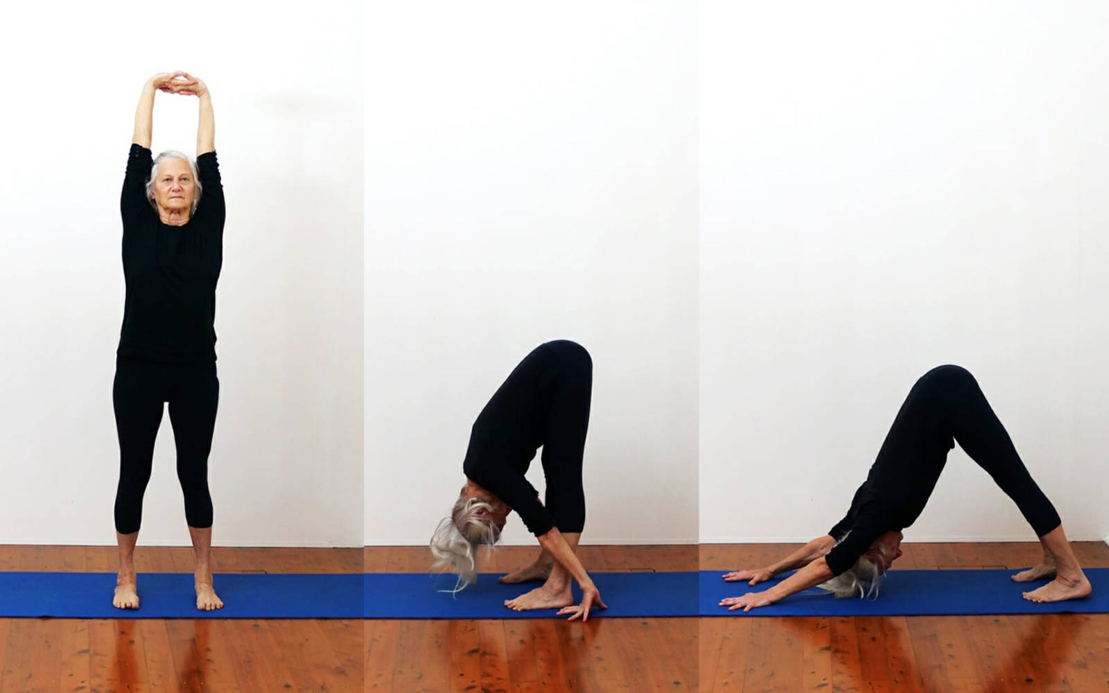 Set of yoga poses. Sun salutation. Surya Namaskar yoga sequence with asana's  name. Vector banner 7023018 Vector Art at Vecteezy