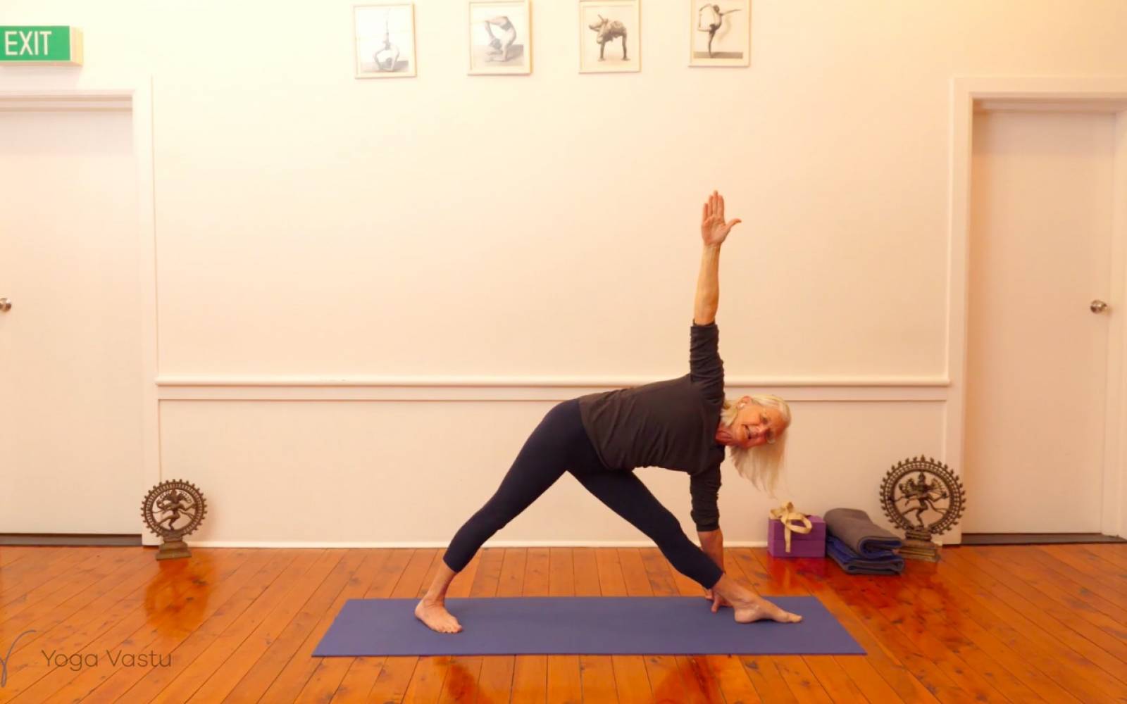 Standing poses with wall support for general level students - Yoga Vastu