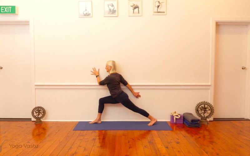 Online Iyengar yoga video thumbnail: Exploring Standing Poses with Support (Level 1/2)