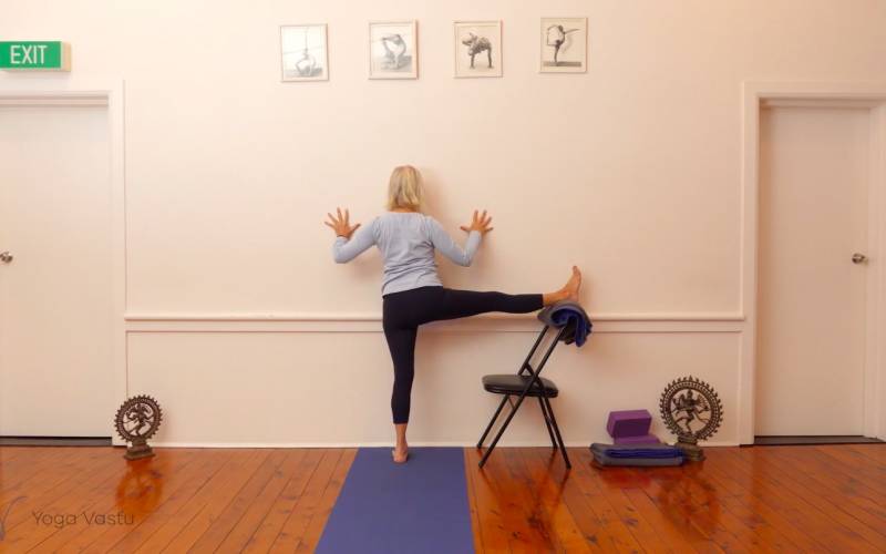Online Iyengar yoga video thumbnail: Forward Bends with a Focus on Legs (Level 3)