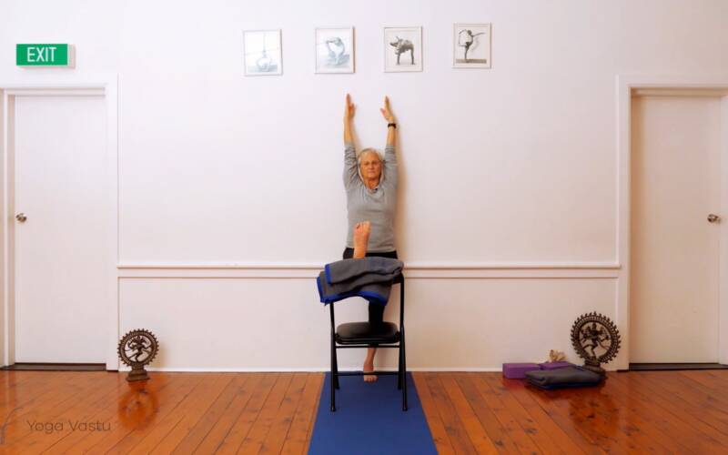 Online Iyengar yoga video thumbnail: Encouraging Relaxation Through Use of Props (Level 1/2)