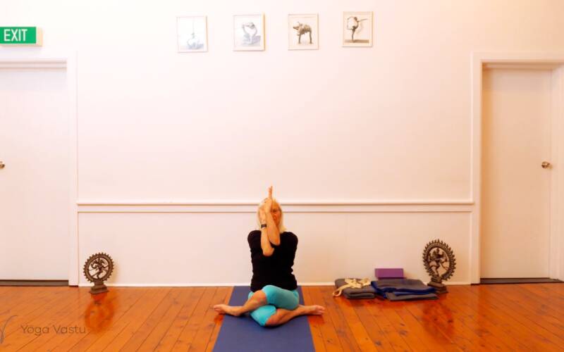 Online Iyengar yoga video thumbnail: Seated Poses and Open Twists (Level 1/2)