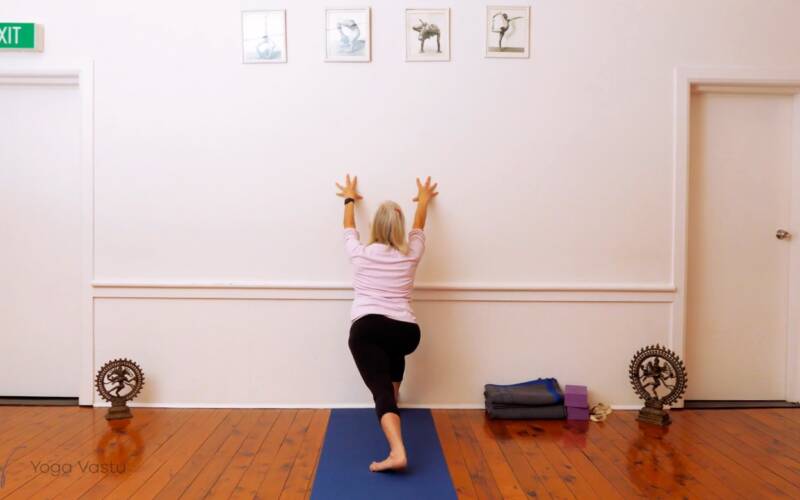 Online Iyengar yoga video thumbnail: Using Wall Support to Explore Limitations (Level 3)