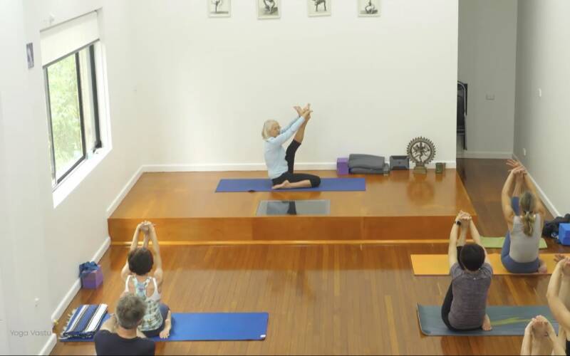 Online Iyengar yoga video thumbnail: Hip-Opening Session with Wide Range of Poses
