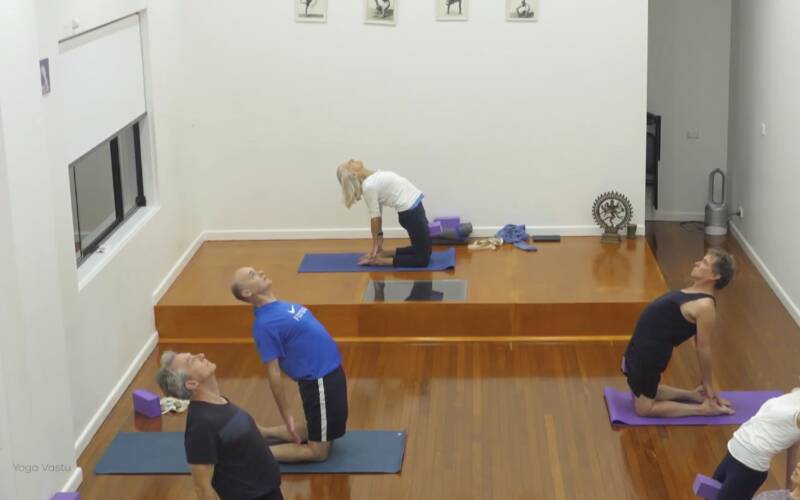 Online Iyengar yoga video thumbnail: Backbends with a Focus on Neck and Shoulders